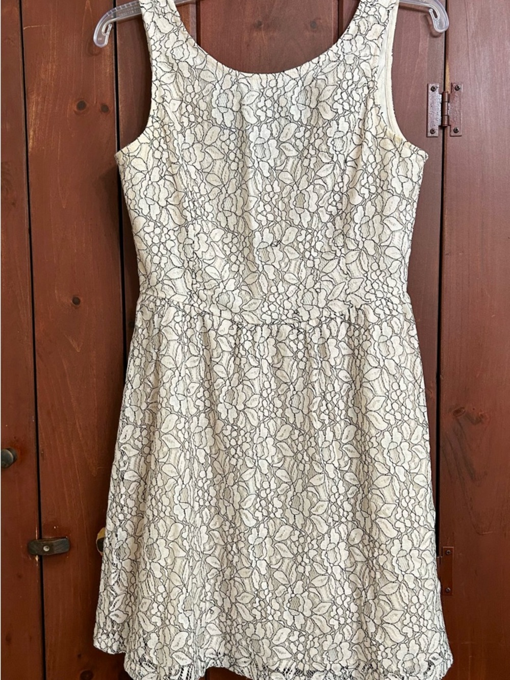 Frenchi Lace Fit & Flare Dress in Cream